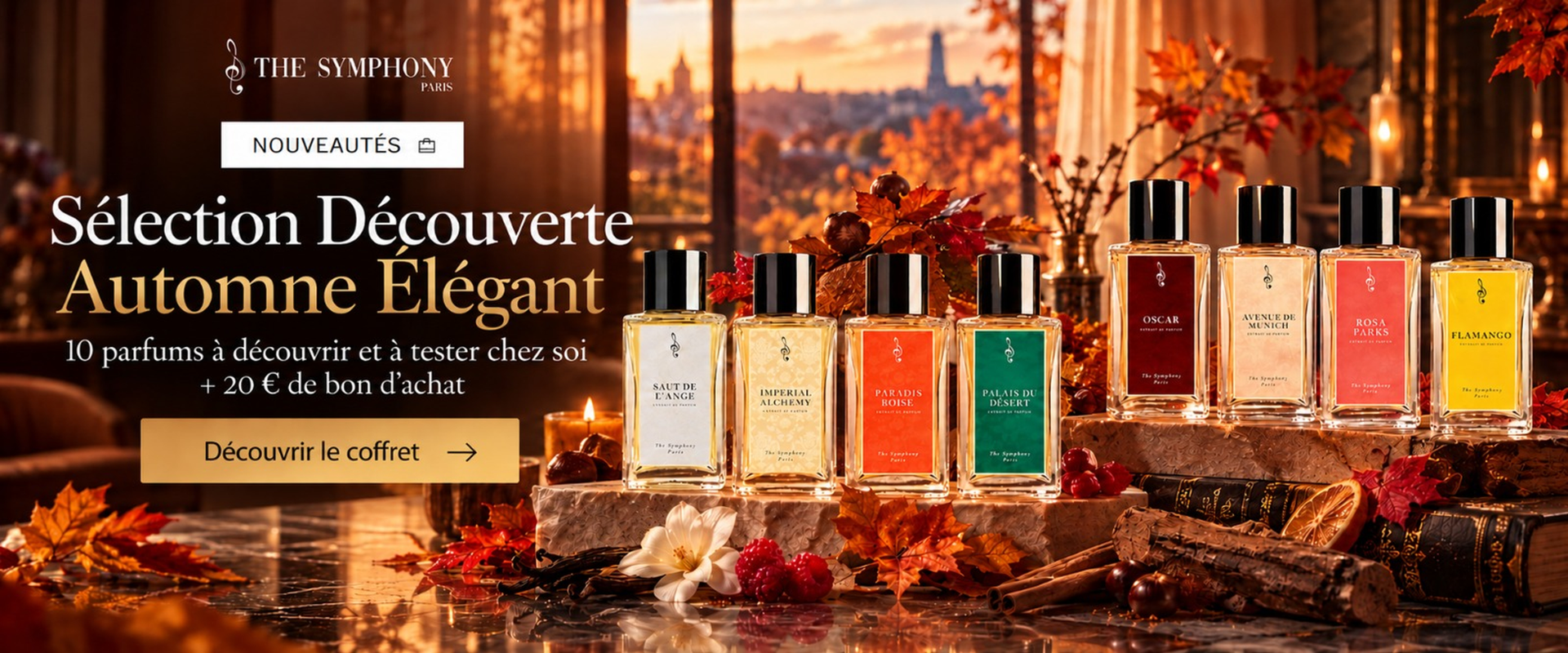 Sélection Découverte Automne Élégant, parfums et bon d’achat de 20 €