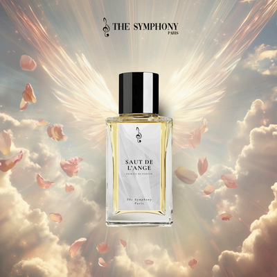 Flacon Saut de l'Ange The Symphony Paris, parfum niche français musc blanc bois de santal